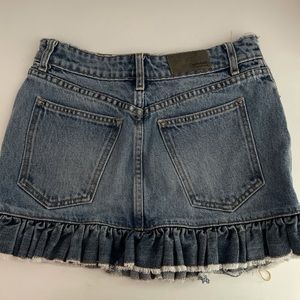 CARMAR mini jean skirt with ruffle bottom